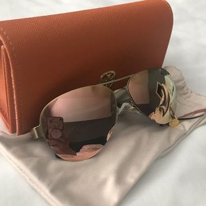 Tory Burch Aviator Reflective Sunglasses